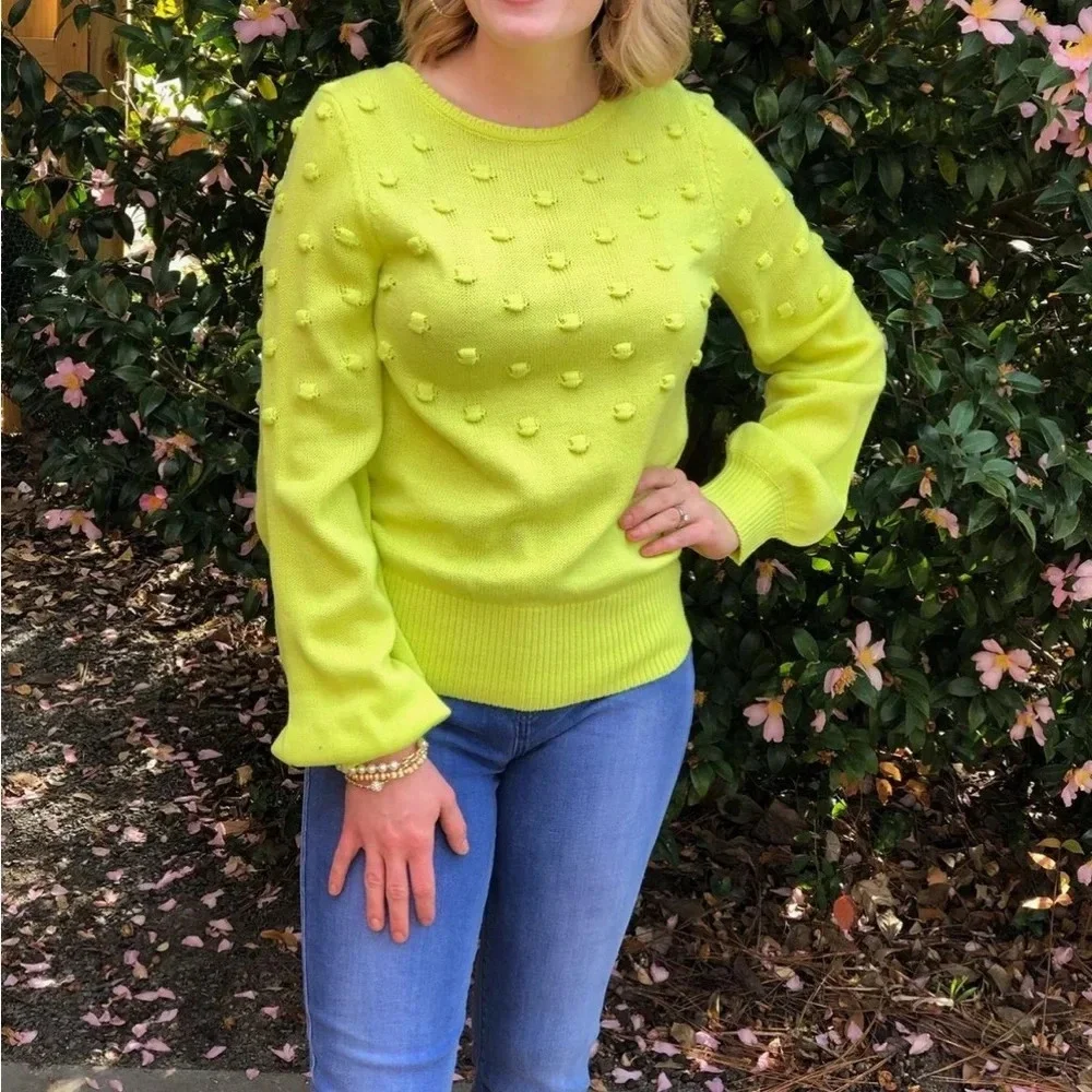 LILLY PULITZER | Tekla Bauble Yellow Pull Over Knit Sweater Lime Green Size xs - Picture 6 of 11